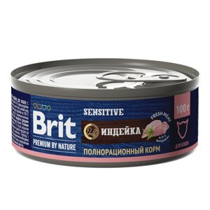 Brit Premium by Nature консервы для кошек с чувствительным пищеварением (Индейка, 100 г.)