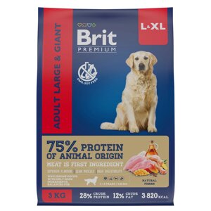 Brit Premium Dog Adult Large and Giant для взрослых собак крупных и гигантских пород (Курица, 3 кг.)