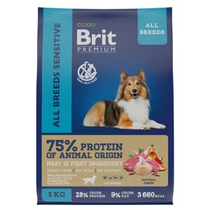 Brit Premium Dog Sensitive сухой корм для собак с чувствительным пищеварением (Ягненок, 3 кг.)