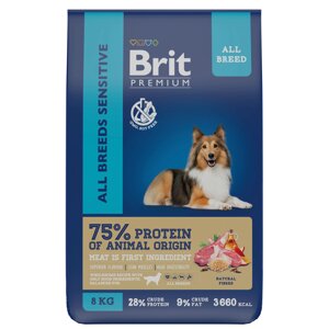 Brit Premium Dog Sensitive сухой корм для собак с чувствительным пищеварением (Ягненок, 8 кг.)