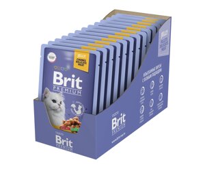 Brit Premium пауч для кошек (кусочки в желе) (Тунец, 85 г. упаковка 14 шт)