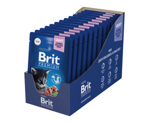 Brit Premium пауч для котят (кусочки в соусе) (Белая рыба, 85 г. упаковка 14 шт)