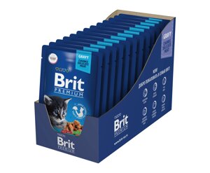 Brit Premium пауч для котят (кусочки в соусе) (Курица, 85 г. упаковка 14 шт)