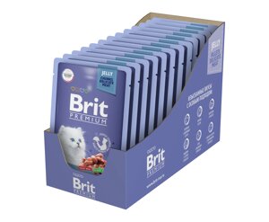 Brit Premium пауч для котят (кусочки в желе) (Телятина с морковью, 85 г. упаковка 14 шт)