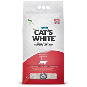 Cat's White Natural наполнитель минеральный комкующийся (4 кг., 5 л.)