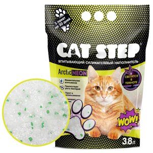 Cat Step Arctic Neon наполнитель силикагелевый впитывающий (1,6 кг., 3,8 л.)