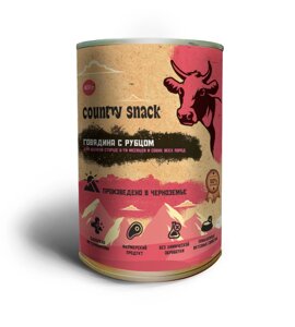Country snack консервы для щенков и собак всех пород (Говядина и рубец, 400 г.)