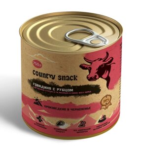 Country snack консервы для щенков и собак всех пород (Говядина и рубец, 750 г.)