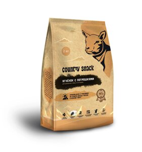 Country snack корм сухой для щенков всех пород (Ягненок с потрошками, 2 кг. упаковка 4 шт)