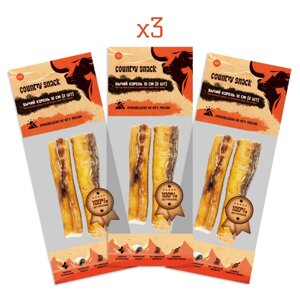 Country snack лакомство Бычий корень для собак 10 см. (2 шт.) (3 упаковки по 40 г.)