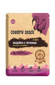 Country snack пауч для котят (в соусе) (Индейка и печень, 85 г.)