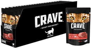 Crave пауч для взрослых кошек (Говядина, 70 г. упаковка 30 шт)