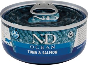 Farmina N&D Cat Ocean Adult консервы для взрослых кошек (Тунец и лосось, 70 г.)