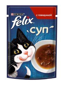 Felix Суп пауч для кошек (кусочки в соусе) (Говядина, 48 г.)