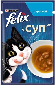 Felix Суп пауч для кошек (кусочки в соусе) (Треска, 48 г.)