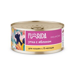 Florida консервы для кошек (Утка и яблоко, 100 г.)