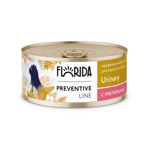 Florida Preventive Line Urinary консервы для кошек для профилактики мочекаменной болезни (Телятина, 100 г.)