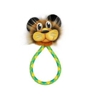 GoSi игрушка-дразнилка Лев на плетеном шнуре для собак (30 см.)