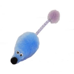 GoSi игрушка Мышь с мятой с хвостом трубочка для кошек (1 шт., Голубой)