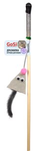 GoSi махалка Мышь дизайнерская с норковым хвостом на веревке (флажок)