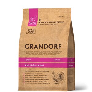 Grandorf Adult Medium & Maxi корм для взрослых собак средних и крупных пород (Индейка, 3 кг.)