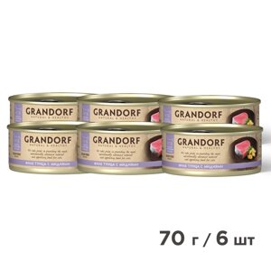 Grandorf консервы для кошек (Тунец и мидии, 70 г. упаковка 6 шт)