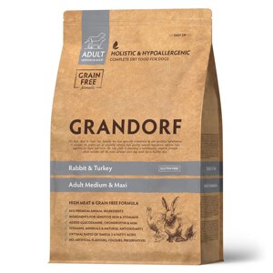 Grandorf Rabbit & Turkey корм для взрослых собак средних и крупных пород (Кролик и индейка, 10 кг.)