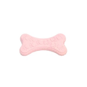 HOMEPET Foam Puppy игрушка для собак косточка с рисунком лапки (10,5 см., Розовая)