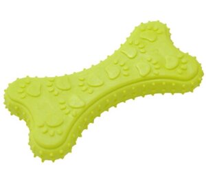 HOMEPET Foam Puppy игрушка для собак косточка с рисунком лапки (10,5 см., Зеленая)