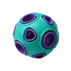 HOMEPET silver series игрушка для собак мяч двухцветный (7,5 см., Бирюзовый)