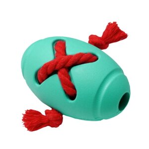 HOMEPET silver series игрушка для собак мяч регби с канатом (Бирюзовый)