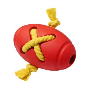 HOMEPET silver series игрушка для собак мяч регби с канатом (Красный)