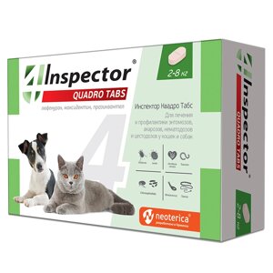 Inspector Quadro Tabs для кошек и собак (2-8 кг.) (4 таб.)