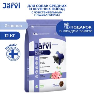 Jarvi сухой полнорационный корм для взрослых собак средних и крупных пород с чувств. пищеварением (Ягненок, 12 кг.)