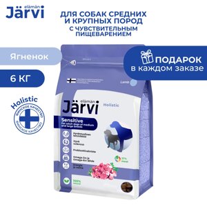 Jarvi сухой полнорационный корм для взрослых собак средних и крупных пород с чувств. пищеварением (Ягненок, 6 кг.)