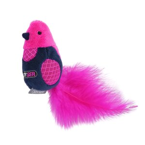 Joyser игрушка Птичка с перьями для кошек (19 см., Розовый)