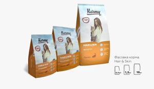 Karmy Hair&Skin сухой корм для кошек, для здоровья кожи и шерсти (Лосось, 400 г.)