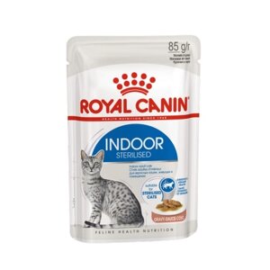 Корм для домашних кошек Royal Canin Indoor (кусочки в соусе) (Мясо, 85 г.)