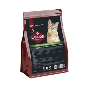 Landor Cat Exigent Adult сухой корм для кошек привередливых к еде (Индейка и ягненок, 2 кг.)