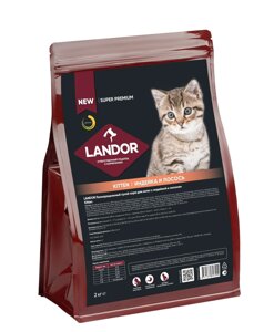 Landor Kitten сухой корм для котят (Индейка и лосось, 2 кг.)