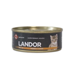 Landor полнорационный консервированный влажный корм для котят (Индейка и тыква, 100 г.)