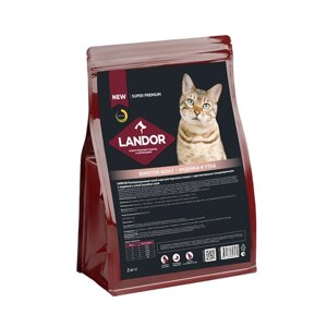 Landor Sensitive Cat сухой корм для взрослых кошек с чувствительным пищеварением (Индейка и утка, 2 кг.)