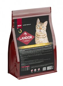 Landor Sterilised Cat сухой корм для взрослых стерилизованных котов и кошек (Индейка и утка, 400 г.)
