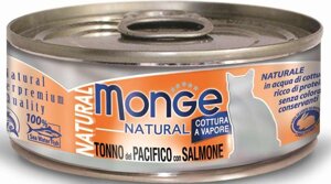 Monge Cat Natural консервы для кошек (кусочки) (Лосось и тунец, 80 г.)