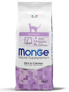 Monge Cat Sterilised корм для стерилизованных кошек (Курица, 10 кг.)