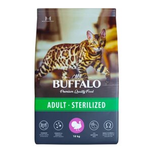 Mr. Buffalo Adult sterilized сухой корм для взрослых стерилизованных кошек (Индейка, 10 кг.)