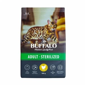 Mr. Buffalo Adult sterilized сухой корм для взрослых стерилизованных кошек (Курица, 400 гр.)