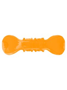 Mr. Kranch игрушка для собак гантель дентальная с пищалкой с ароматом бекона (22 см., Оранжевый)