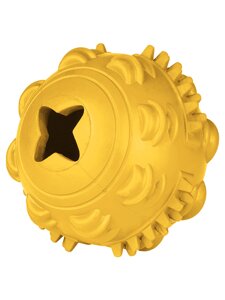 Mr. Kranch игрушка для собак мяч с шипами с ароматом сливок (8 см., Желтый)
