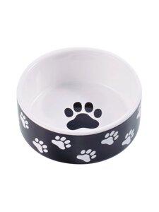 Mr. Kranch миска для собак с лапкой (420 мл., Черная)